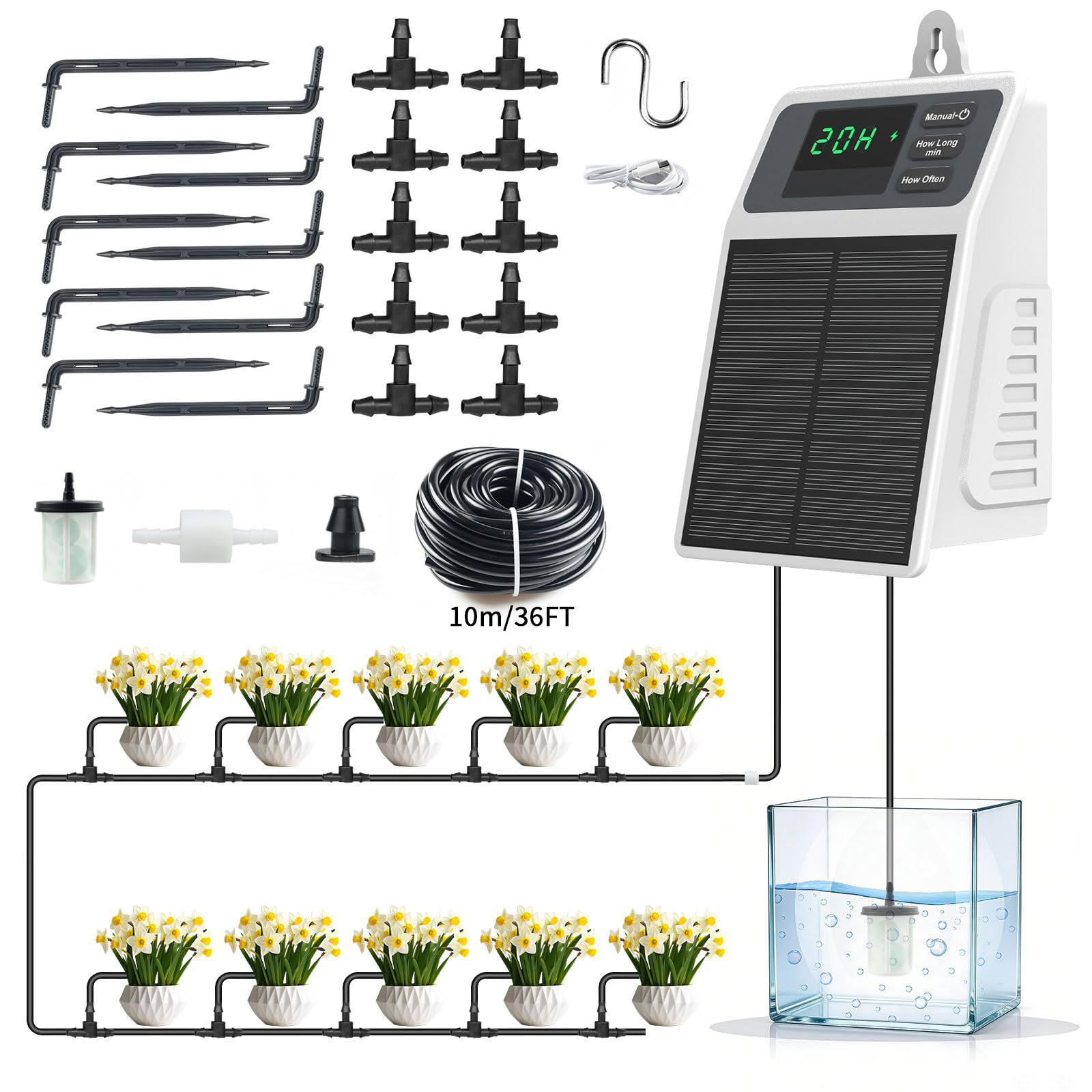 Plant Parent Kit - 업그레이드된 태양광 점적 관개 시스템, 가정