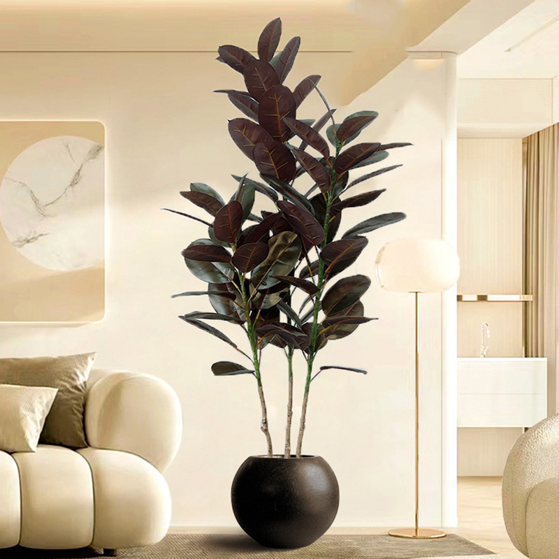 Rubber Plant Ficus - 대형 피쿠스 나무, 인공 고무 나무,