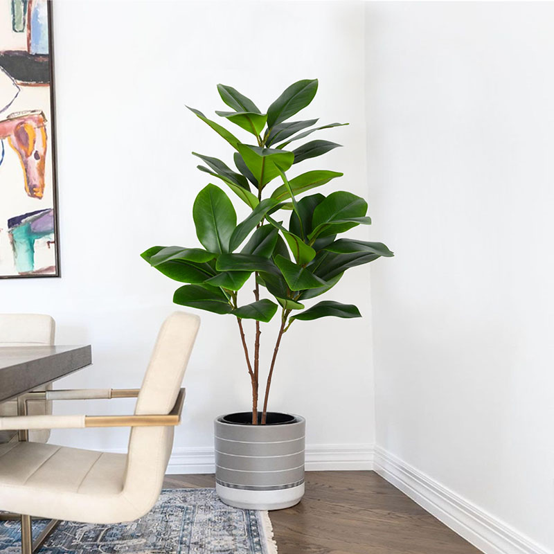 Rubber Plant Ficus - 열대 대형 가짜 반얀 식물, 인공
