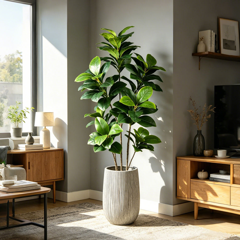 Rubber Plant Ficus - 74-140cm 대형 인조 반얀트리 열대 피클리스