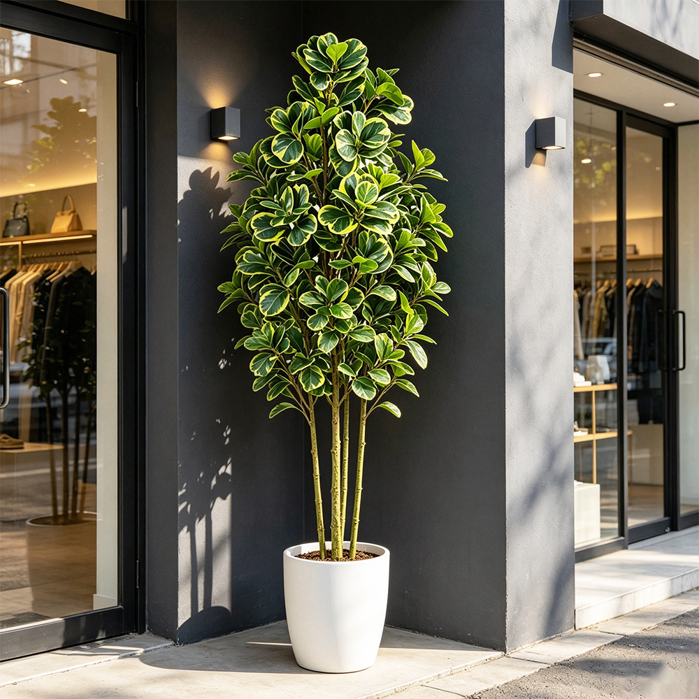 Rubber Plant Ficus - 76cm/115cm 인조 고무나무 대형 가짜 반얀