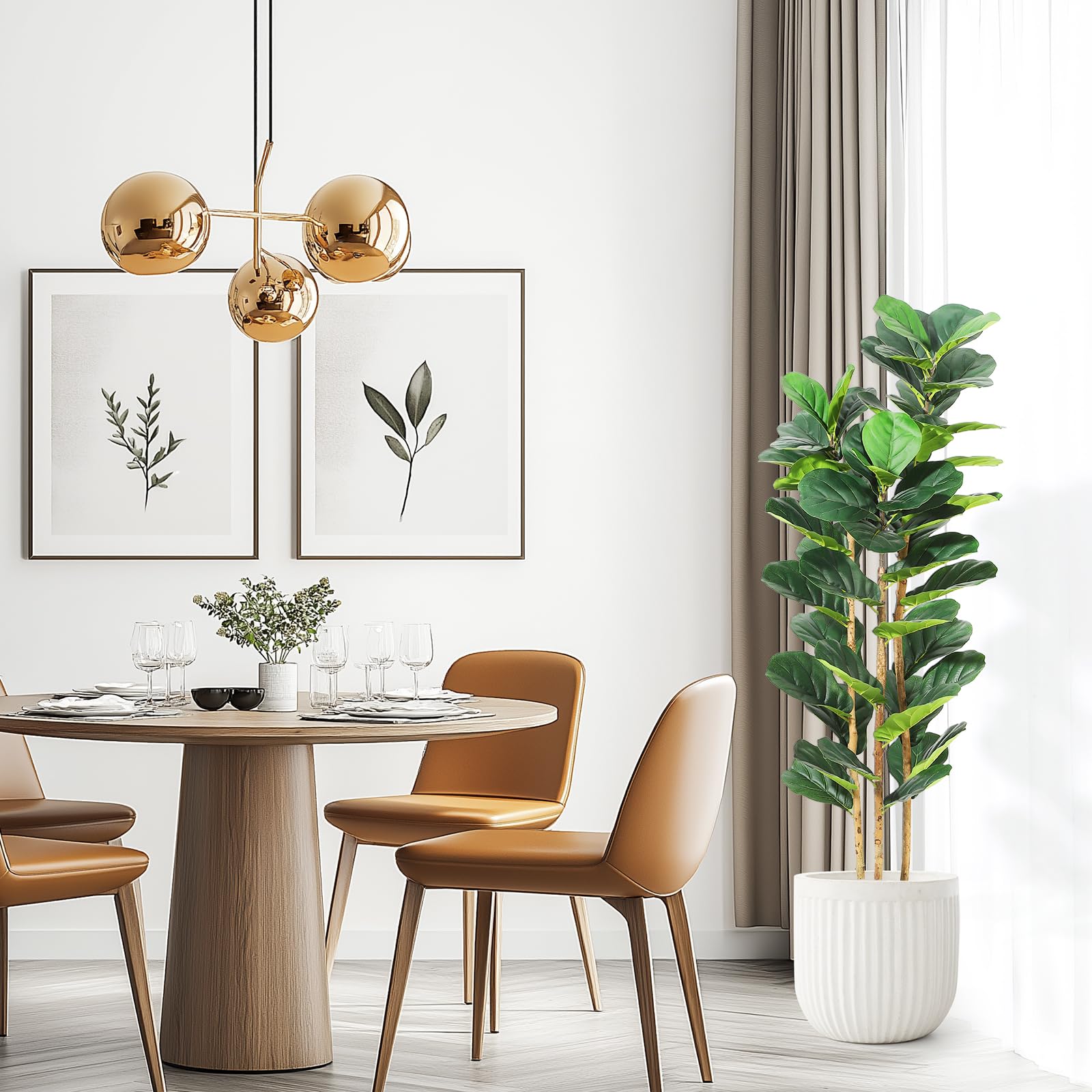 인조 피클리스 나무, 흰색 화분 포함, 5/6/7피트  - Rubber Plant Ficus 리뷰 및 가격