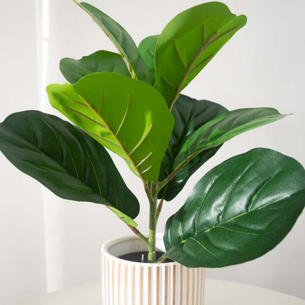 38cm 9 포크 인공 Ficus 식물 플라스틱 반얀  - Rubber Plant Ficus 리뷰 및 가격